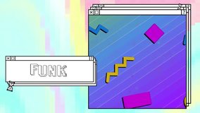 Animation of funk text over computer screens and vibrant background. Global social media, connections, computing and data processing concept digitally generated video. - Powered by Shutterstock - Get 15% off with code: PIKWIZARD15