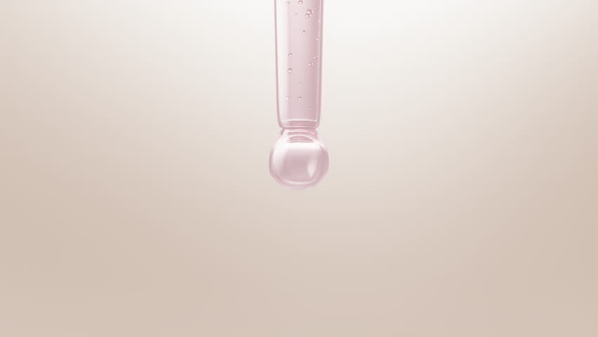 Cosmetic serum Oil drop on skin cell, Skin Repair, moisturizer, collagen serum 3d animation.