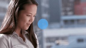 Animation of network of connections with icons over biracial businesswoman using tablet. Global business, connections, computing and data processing concept digitally generated video. - Powered by Shutterstock - Get 15% off with code: PIKWIZARD15