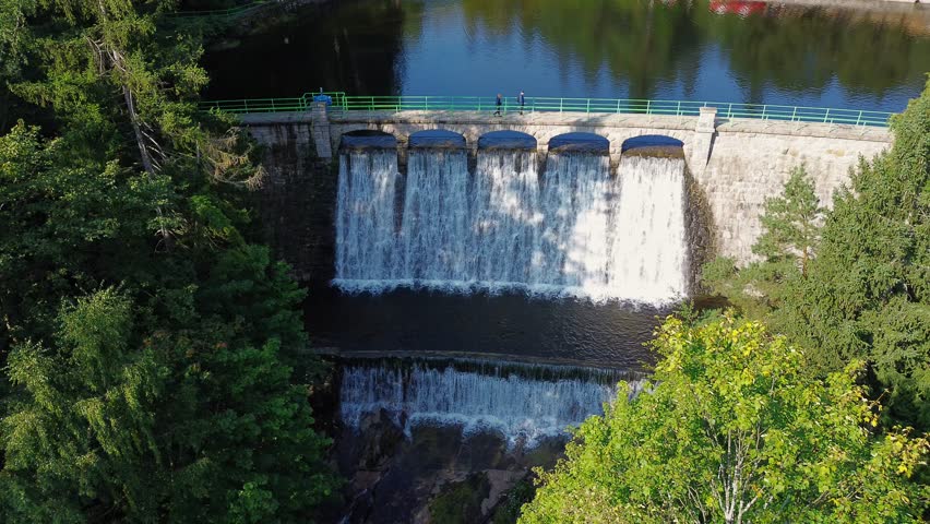Dam on a mountain river, Karpacz, Poland