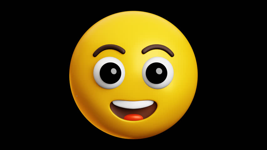 get an idea with lamp emoji, 3d emoticon animation, Alpha channel, Transparent video	
