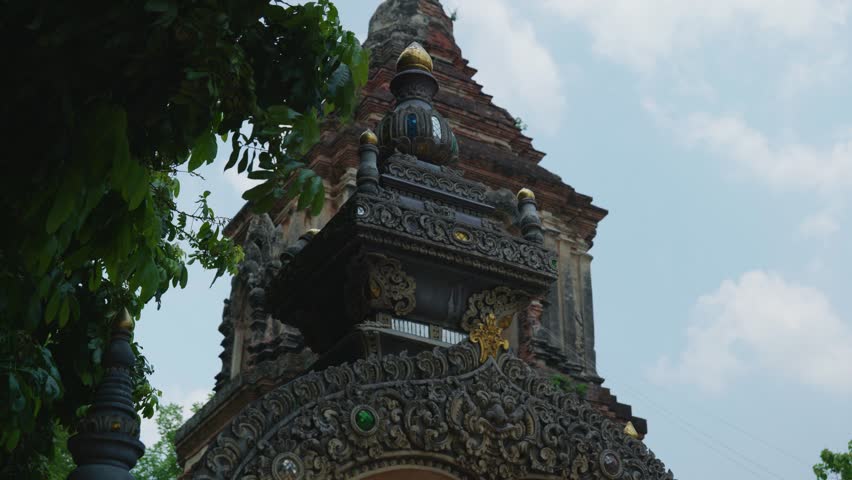 A closeup view of the large chedi of the wat lok moli a Buddhist temple, Thailand