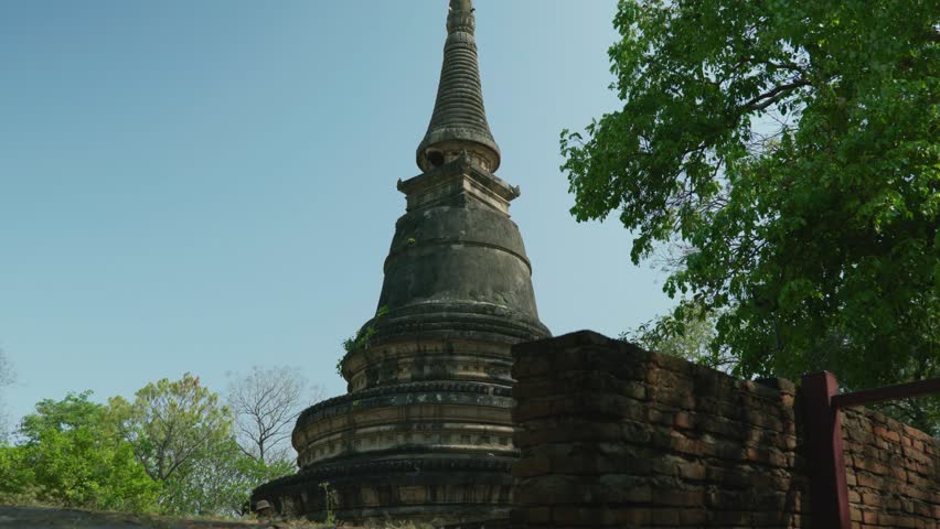 A closeup of a small temple of Wat Tra Kuan in Sukhothai Historical Park
