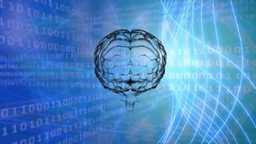 Animation of spinning brain over binary coding. Global science, technology and digital interface concept digitally generated video. - Powered by Shutterstock - Get 15% off with code: PIKWIZARD15