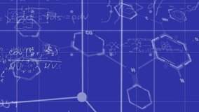 Animation of mathematical equations over blue background. Education, technology and digital interface concept digitally generated video. - Powered by Shutterstock - Get 15% off with code: PIKWIZARD15
