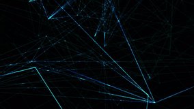 Abstract polygonal background from lines, dots and glowing particles with plexus effect. Artificial intelligence connectivity or technology concept. Digital vector mesh illustration in dark blue - Powered by Shutterstock - Get 15% off with code: PIKWIZARD15