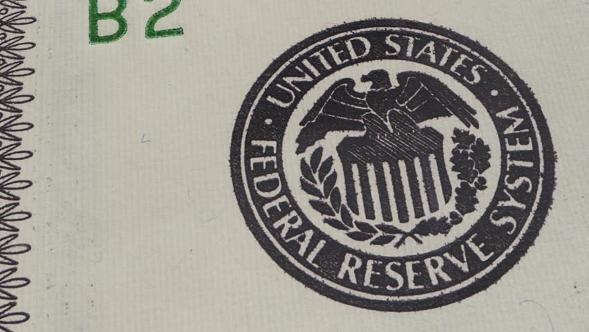 The Federal Reserve emblem symbolizes its significant monetary authority and influence in the U.S. economy. 4K animation