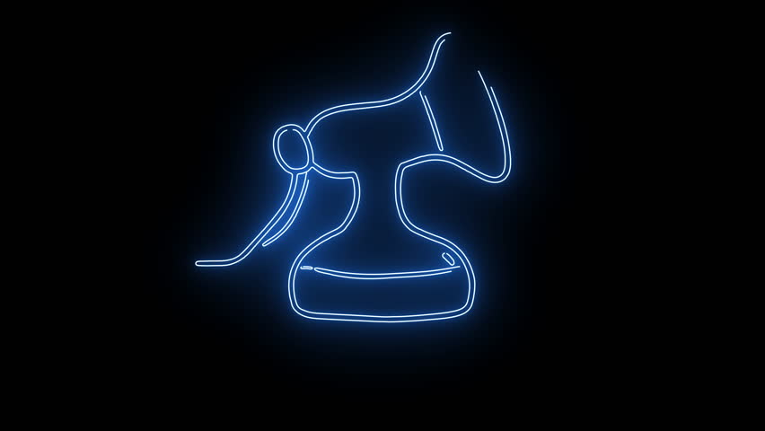 breast pump icon with a glowing neon effect