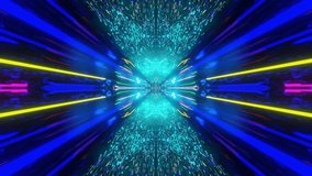 Futuristic tunnel with neon lights and endless depth. 3D Illustration - Powered by Shutterstock - Get 15% off with code: PIKWIZARD15