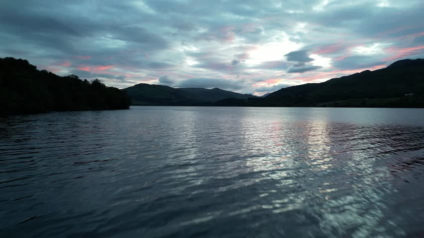 gorgeous sunset over loch tay on scotland