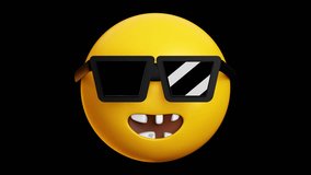 Boy with Cavities wearing sunglasses emoji, 3d emoticon animation, Alpha channel, Transparent video	
 - Powered by Shutterstock - Get 15% off with code: PIKWIZARD15