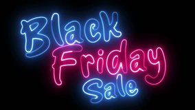 Black friday Sale neon sign. Black Friday Sale text font with neon light. Luminous and shimmering haze inside the letters of the text Black Friday Sale. - Powered by Shutterstock - Get 15% off with code: PIKWIZARD15