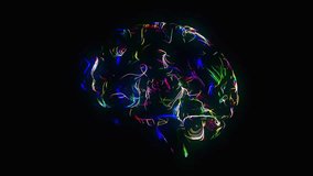 Brain digital abstract background. Multicolored lines form a shape similar to a brain. Colors that convey creativity and brightness. 3D Render.	 - Powered by Shutterstock - Get 15% off with code: PIKWIZARD15