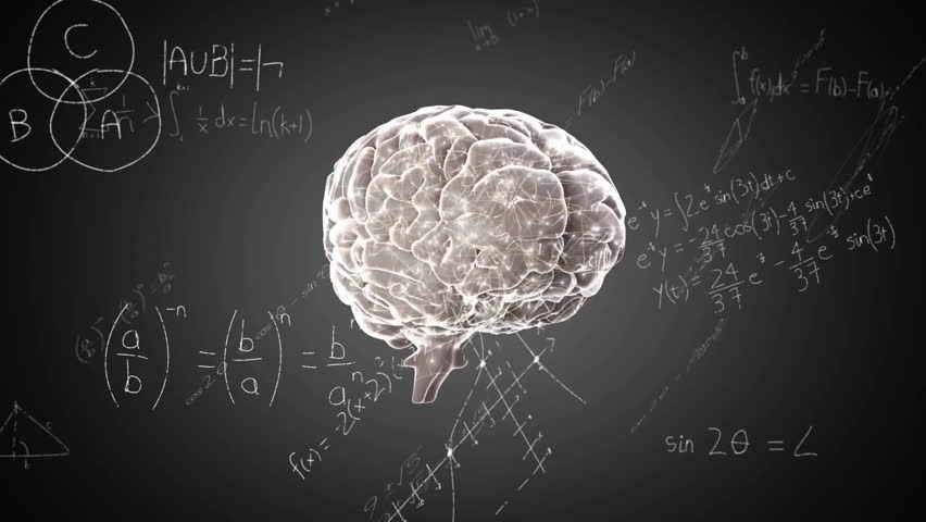 Animation of spinning brain over mathematical equations. Global science and digital interface concept digitally generated video. - Powered by Shutterstock - Get 15% off with code: PIKWIZARD15