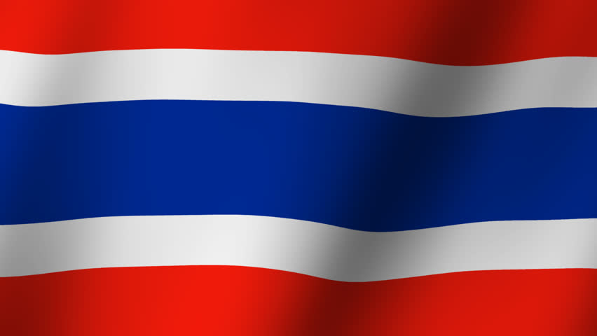 Thailand flag is waving Animation. Flag of Thailand waving. 4K Footage animation