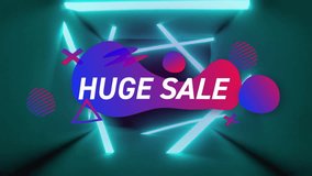 Animation of huge sale text over retro vibrant pattern background. Sales, retail, shopping, digital interface, communication, computing and data processing concept digitally generated video. - Powered by Shutterstock - Get 15% off with code: PIKWIZARD15