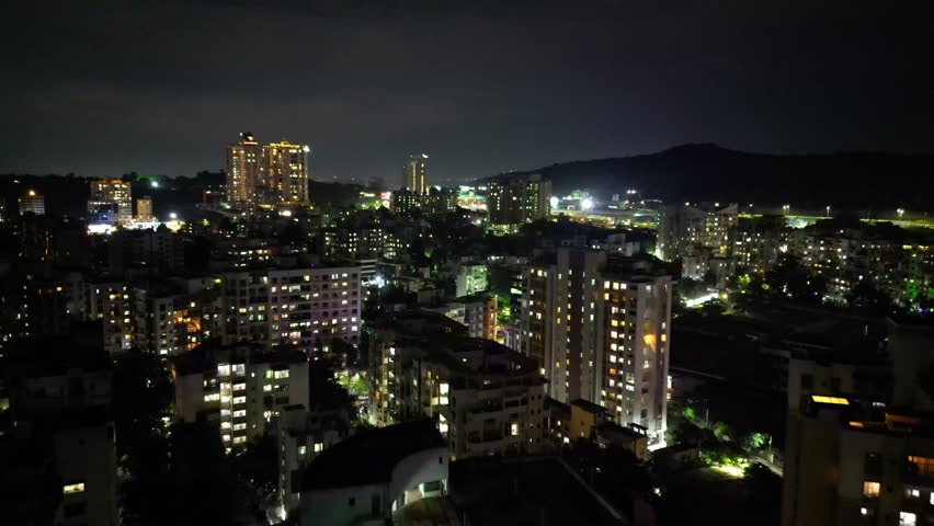 Cinematic aerial view of Mumbai