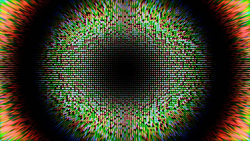 Abstract Pixel Burst - Vibrant Digital Explosion with Green and Red Colors