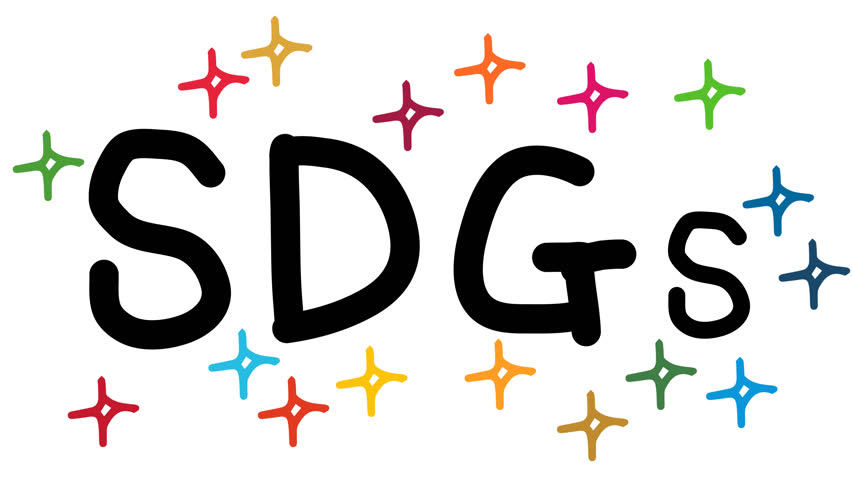 SDGs handwritten text animation, alpha channel