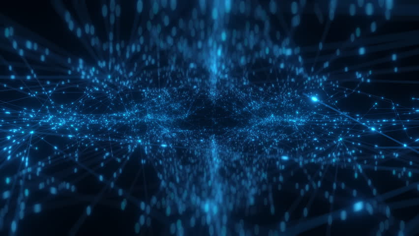 Abstract blue digital network of glowing nodes and lines, representing data transmission, communication, and technology connections in a futuristic background. - Powered by Shutterstock - Get 15% off with code: PIKWIZARD15