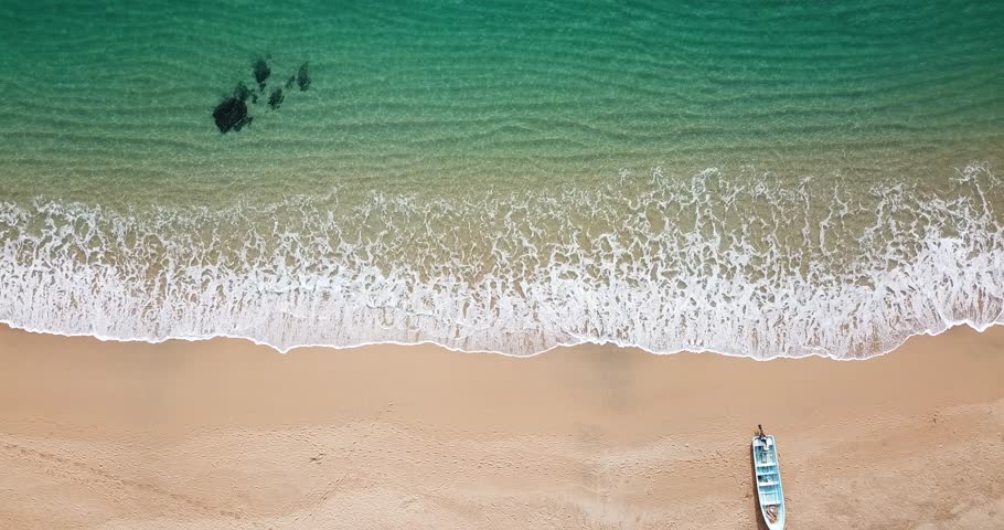 Drone flight over Puerto Angel, a Mexican town located in the State of Oaxaca, Mexico