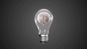 Animation of mathematical equations over digital brain in light bulb on black background. Science, education, equations and digital interface concept digitally generated video. - Powered by Shutterstock - Get 15% off with code: PIKWIZARD15