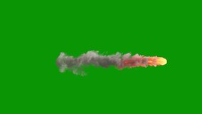 Looping video of a rocket or space ship propulsion thruster with fire heat and smoke fetting out, 4k 30p, greenscreen for transparent background and easy layering or compositing - Powered by Shutterstock - Get 15% off with code: PIKWIZARD15