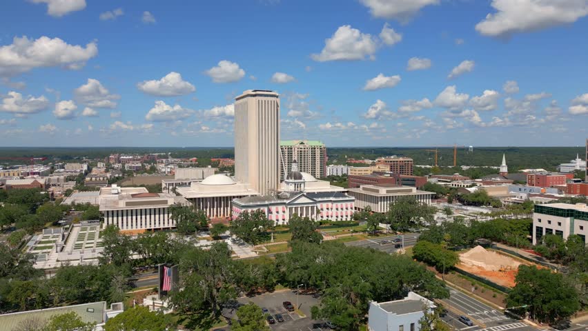 Tallahassee, FL - 2024: The Florida State Capitol Building and The Florida Historic Capitol Museum