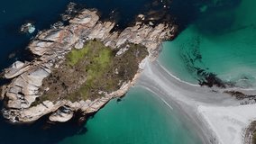 Diamond Island with sandbar towards beach during daytime, aerial top down view - Powered by Shutterstock - Get 15% off with code: PIKWIZARD15