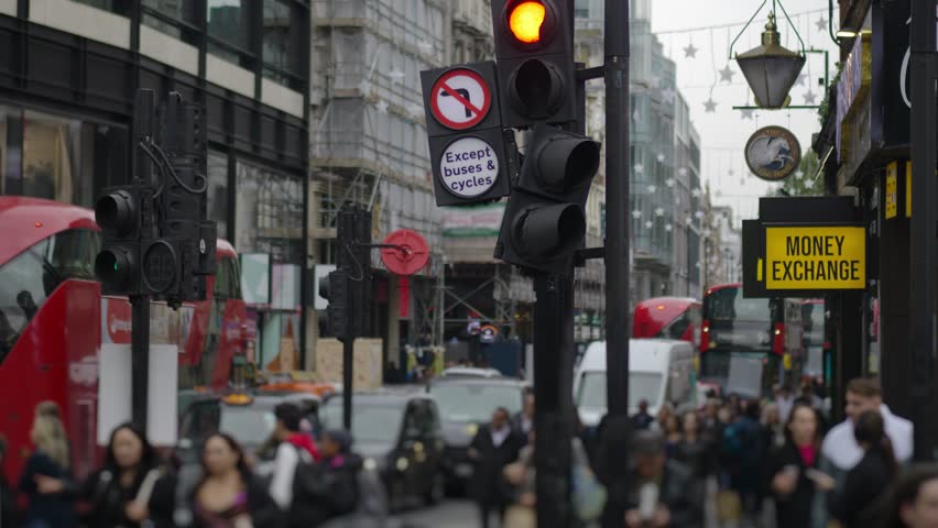 Tottenham Court RoadOxford Street Junction.
Junction between Tottenham Court Road and Oxford Street in central London.