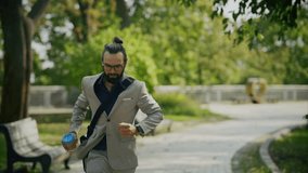 manager going to important client in hurry office worker rushes to work. Confident businessman late for meeting. employee rushing to office in suit. Late business meeting. Worried businessman rushing - Powered by Shutterstock - Get 15% off with code: PIKWIZARD15