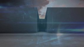 Animation of network of connections over maze and clouds. Global connections, cloud computing and data processing concept digitally generated video. - Powered by Shutterstock - Get 15% off with code: PIKWIZARD15