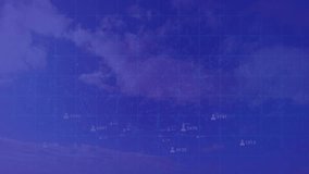 Animation of data processing and biometric fingerprint on blue background. Global cyber security, business, networking, connections, computing and data processing concept digitally generated video. - Powered by Shutterstock - Get 15% off with code: PIKWIZARD15