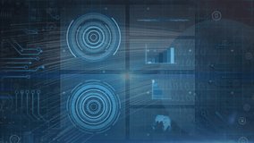 Animation of financial data processing over screens and globe. Global finance, business, connections, computing and data processing concept digitally generated video. - Powered by Shutterstock - Get 15% off with code: PIKWIZARD15