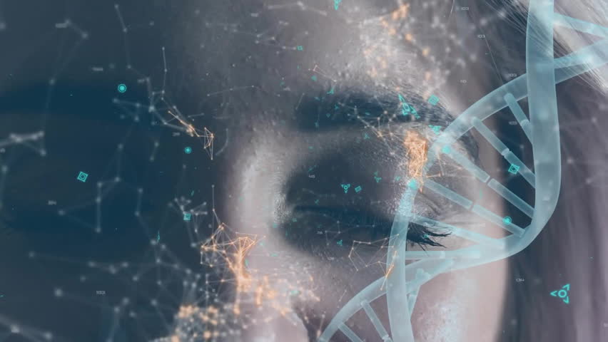 Animation of dna strand spinning over biracial woman face. Global science, computing and data processing concept digitally generated video. - Powered by Shutterstock - Get 15% off with code: PIKWIZARD15