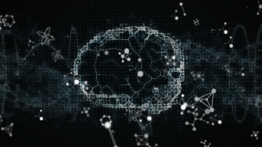 Animation of human brain and dna strand with molecules on black background. Global science, connections and data processing concept digitally generated video. - Powered by Shutterstock - Get 15% off with code: PIKWIZARD15