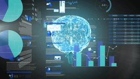 Animation of financial data processing over human brain. Global finance, business, connections, computing and data processing concept digitally generated video. - Powered by Shutterstock - Get 15% off with code: PIKWIZARD15