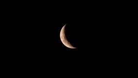 Crescent Moon Approaching the Camera in Pitch Darkness Footage. - Powered by Shutterstock - Get 15% off with code: PIKWIZARD15