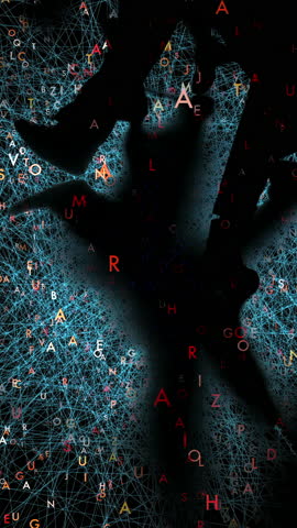 This is an Abstract Digital Network comprised of Letters and Symbols forming a unique design
