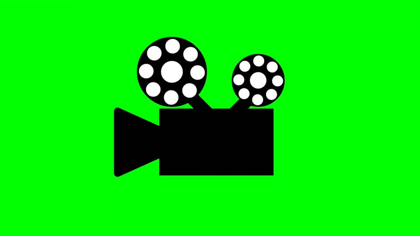 Animated icon of a vintage film camera on a green screen background. Perfect for your film, video, or movie-related projects.