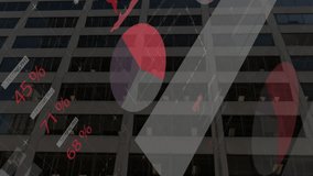 Animation of financial data processing over city office building. Global finance, business, connections, computing and data processing concept digitally generated video. - Powered by Shutterstock - Get 15% off with code: PIKWIZARD15
