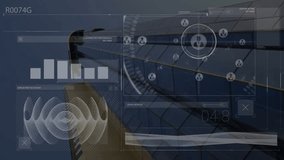 Animation of financial data processing over city office buildings. Global finance, business, connections, computing and data processing concept digitally generated video. - Powered by Shutterstock - Get 15% off with code: PIKWIZARD15