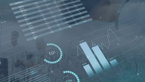 Animation of financial data processing over biracial businessman and cityscape. Global finance, business, connections, computing and data processing concept digitally generated video. - Powered by Shutterstock - Get 15% off with code: PIKWIZARD15