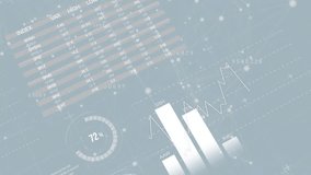 Animation of financial data processing over grey background. Global finance, business, connections, computing and data processing concept digitally generated video. - Powered by Shutterstock - Get 15% off with code: PIKWIZARD15