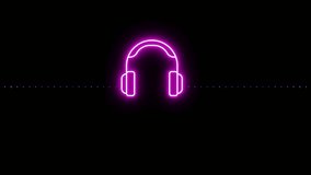 Purple Headphones with Rhythm Beat Animation on Black Background - Music Vibes Visual - Powered by Shutterstock - Get 15% off with code: PIKWIZARD15