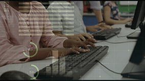 Animation of financial data processing diverse students with female teacher in classroom. Global finance, business, connections, computing and data processing concept digitally generated video. - Powered by Shutterstock - Get 15% off with code: PIKWIZARD15