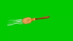 Enchanting Halloween witch broom animation on a green screen. Ideal for adding a magical touch to your spooky projects, perfect for the Halloween season - Powered by Shutterstock - Get 15% off with code: PIKWIZARD15