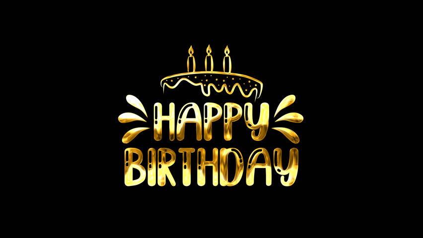 Happy birthday animated in gold color. Great for giving birthday greetings. Easy to use in any video. 4k alpha channel