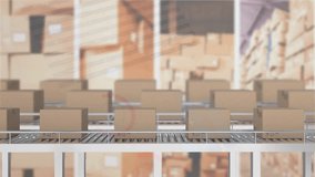 Animation of statistics and financial data processing over boxes on conveyor belts. Global shipping, business, finance, connections, computing and data processing concept digitally generated video. - Powered by Shutterstock - Get 15% off with code: PIKWIZARD15