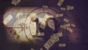 Animation of countdown over clock and american dollar bills. Global travel, finance, business, connections, computing and data processing concept digitally generated video. - Powered by Shutterstock - Get 15% off with code: PIKWIZARD15
